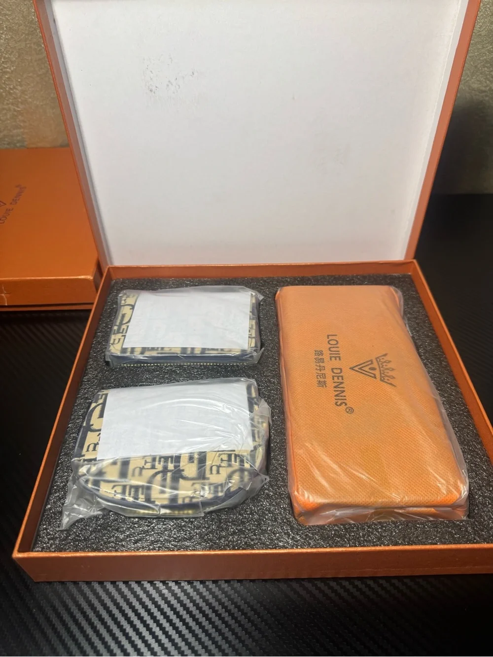Orange Leather Belt Wallet - Men Accessories